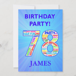 78th Birthday Party Invitation Add a Name