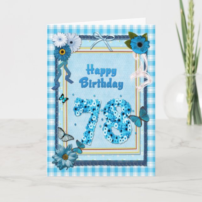78th  Birthday with a scrapbook effect Card (Front)