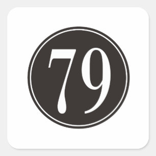#79 Black Circle Square Sticker