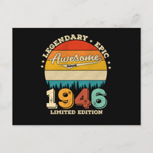 79 Year Old Bday 1946 Awesome 79th Birthday Gift Postcard