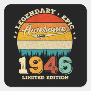 79 Year Old Bday 1946 Awesome 79th Birthday Gift Square Sticker