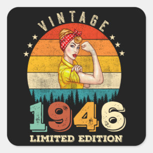 79 Year Old Bday 1946 Vintage 79th Birthday Women Square Sticker