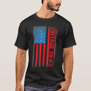 79 Year Old Vintage 1943 American Flag 79th Birth T-Shirt