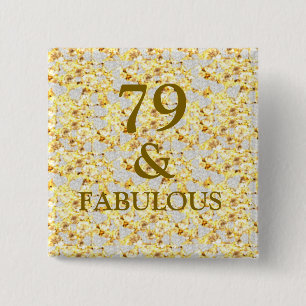 79th Birthday 15 Cm Square Badge