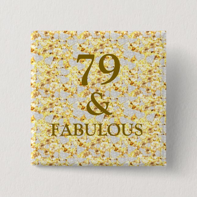 79th Birthday  15 Cm Square Badge (Front)