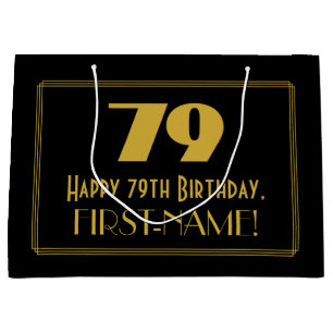 79th Birthday — Art Deco Inspired Look "79" & Na Large Gift Bag