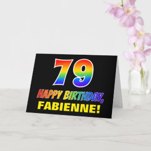 79th Birthday: Bold, Fun, Simple, Rainbow 79 Card
