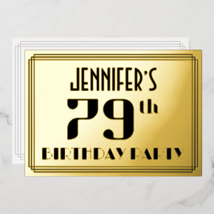 79th Birthday Party: Art Deco Look “79” and Name