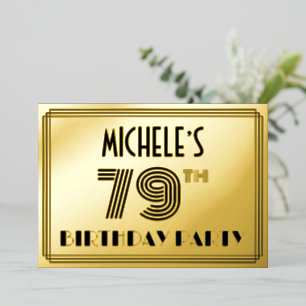 79th Birthday Party — Art Deco Style “79” & Name