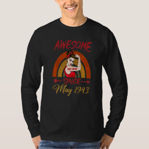 79th Birthday Queen Awesome Since May 1943 Rainbow T-Shirt