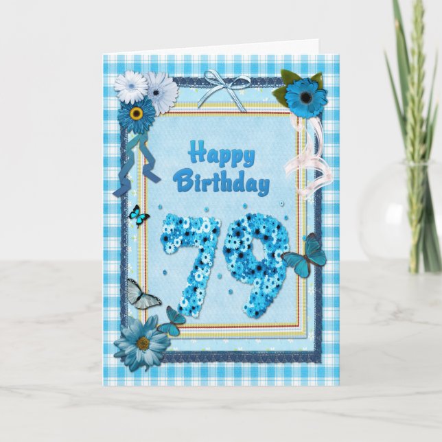 79th  Birthday with a scrapbook effect Card (Front)