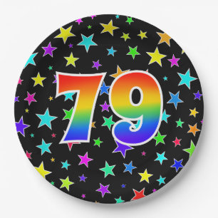 79th Event: Bold, Fun, Colourful Rainbow 79 Paper Plate