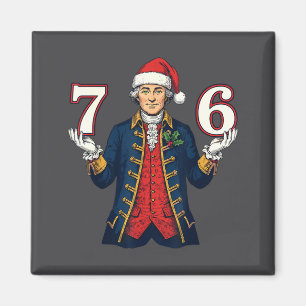 7-6 6-7 Funny George Washington Santa 67 Meme Chri Magnet