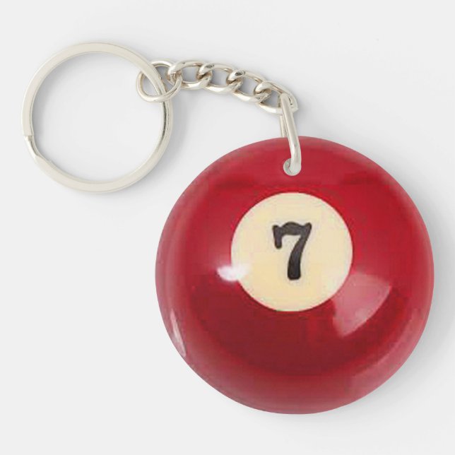 "7 Ball" pool ball design gifts and products Key Ring (Front)