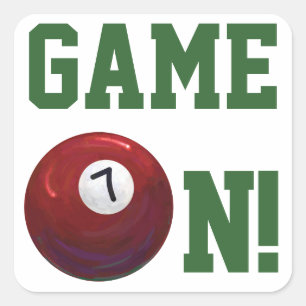7 Ball Square Sticker
