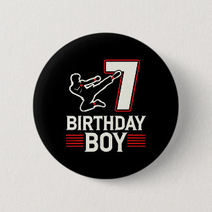 7 Birthday Boy Karate Seven Year Old 6 Cm Round Badge