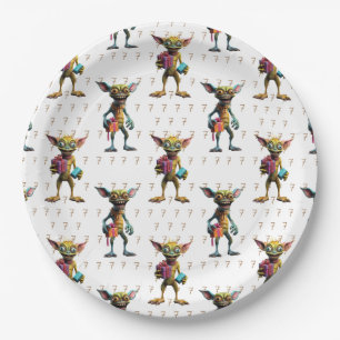 7 Birthday Monster Gremlin Paper Plate