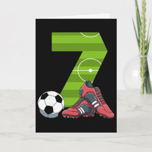 7 Birthday Soccer First Birthday Football Kids  Card