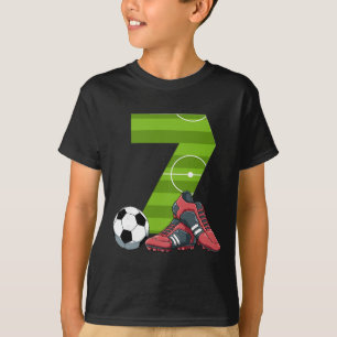 7 Birthday Soccer First Birthday Footll Kids T-Shirt