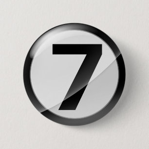7 black 6 cm round badge