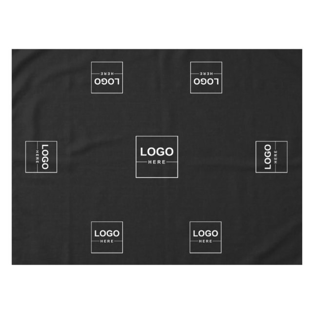7 Business Logo Professional Brand Black Tablecloth (Front (Horizontal))