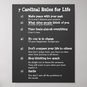 7 Cardinal Rules for LIFE Poster