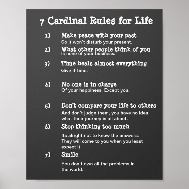 7 Cardinal Rules for LIFE Poster (Front)