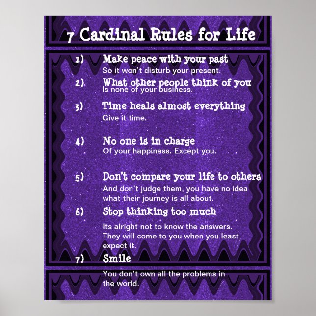 7 Cardinal Rules for LIFE Poster (Front)