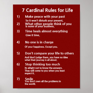 7 Cardinal Rules for LIFE Poster