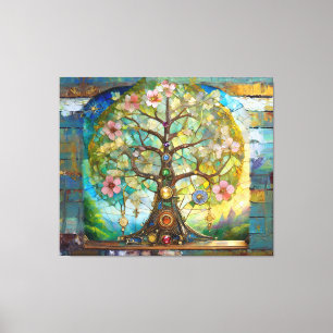 7 Chakra Blossoming Tree Of Life Canvas Print