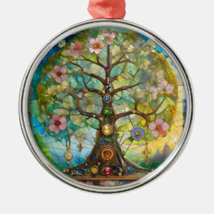 7 Chakra Blossoming Tree Of Life Metal Tree Decoration