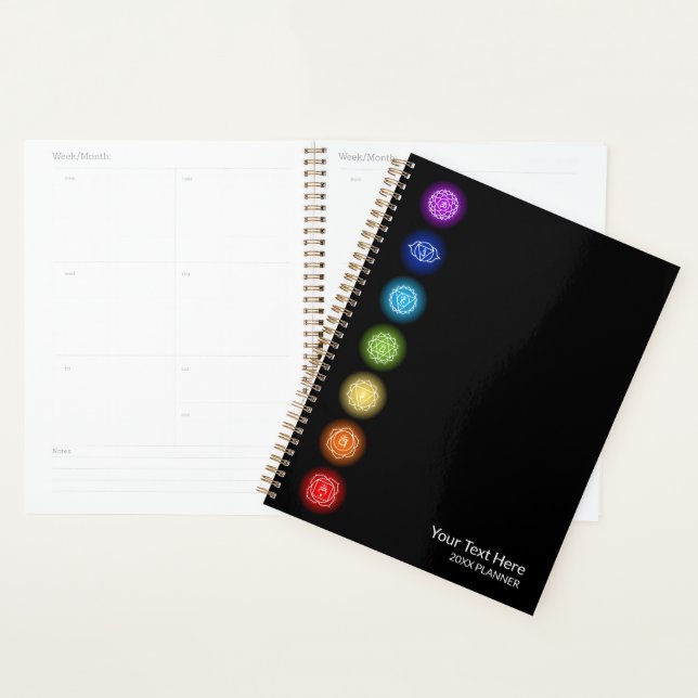 7 Chakra Symbols | Black Planner (Display)
