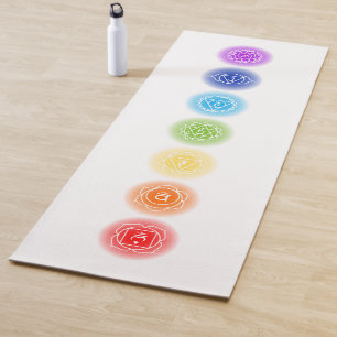 7 Chakra Symbols Yoga Mat