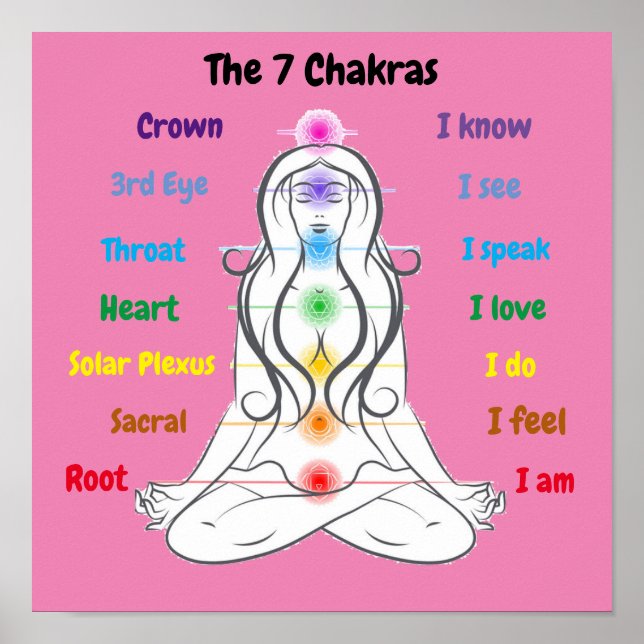 7 Chakras 12x12" Poster (Front)