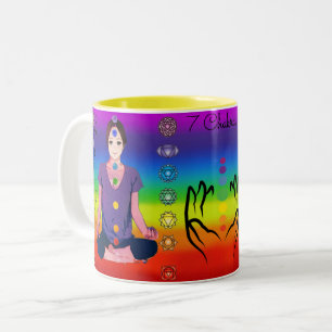 7 chakras 12x12" Two-Tone coffee mug