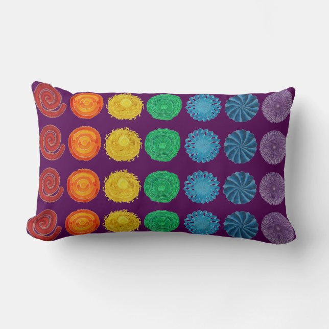 7 Chakras #1 Healing Artwork Lumbar Cushion (Front)