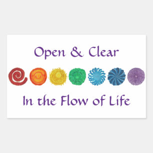 7 Chakras #1 Rainbow Colours Rectangular Sticker