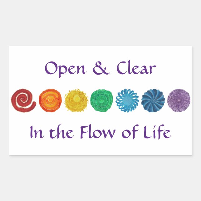 7 Chakras #1 Rainbow Colours Rectangular Sticker (Front)