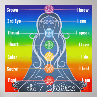 7 Chakras 24x24" Poster