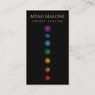 7 Chakras Energy Healer Yoga Coach Business Card