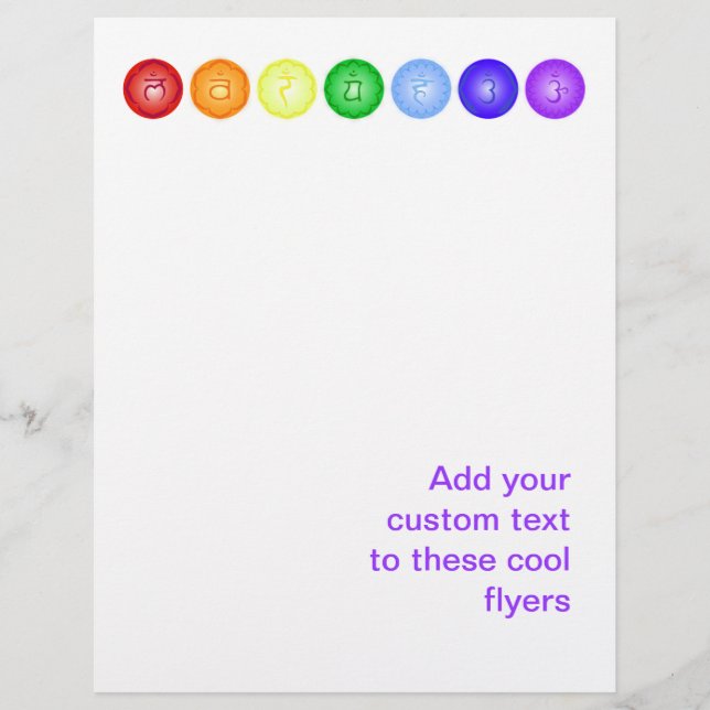 7 Chakras in a Horizontal Line Flyer (Front)