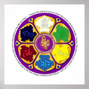 7 chakras Mandala and Om Poster