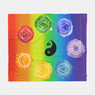 7 Chakras Medium Fleece Blanket