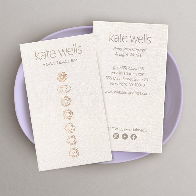  7 Chakras Yoga Teacher Business Card (Creator Uploaded)