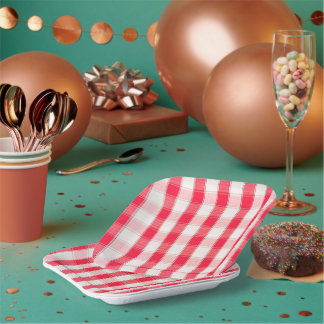 7" Chequered Square Paper Plate
