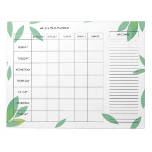 7-Day Weekly Meal Planner – Fresh Green Design Notepad