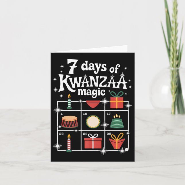 7 Days Of Kwanzaa Kinara Magic Festive Magic Symbo Card (Front)