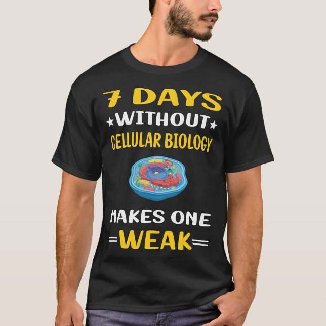 7 Days Without Cellular Biology Biologist T-Shirt (Front)