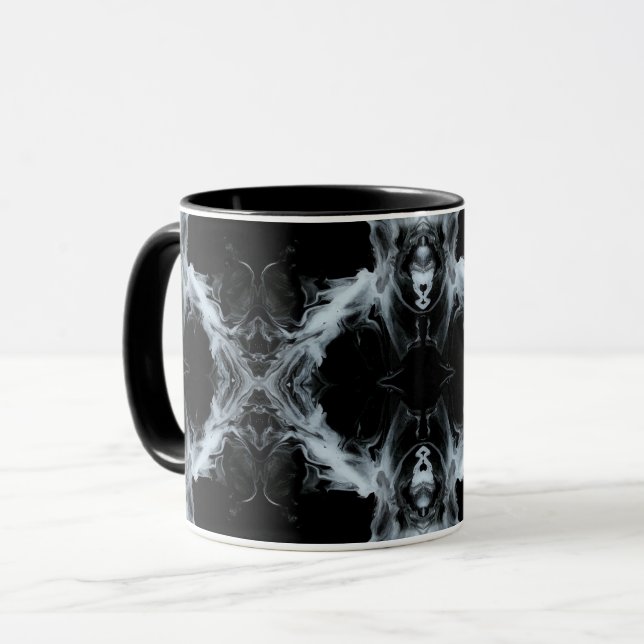 7 Deadly Sins and 7 Contrary Virtues Abstract Art Mug (Front Left)