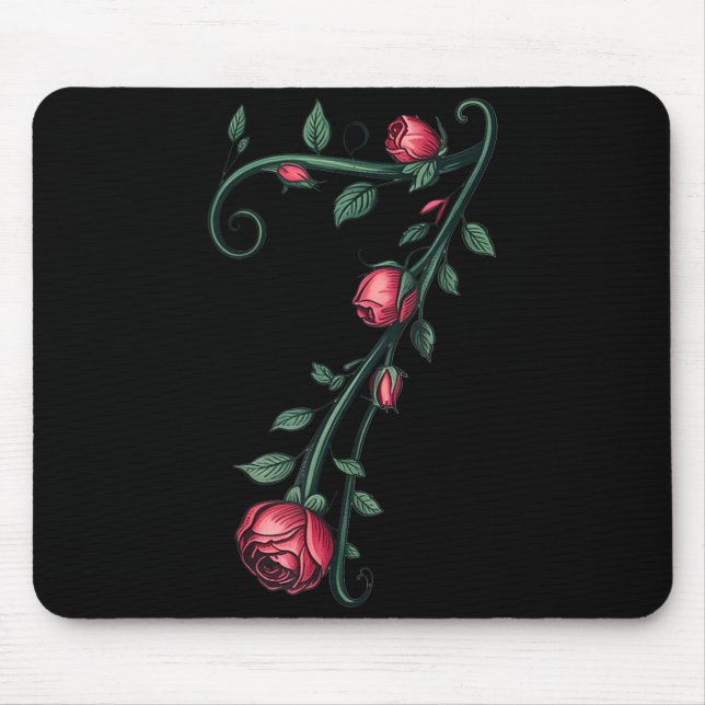 7 Floral 67 Rose Valentines Day Funny Love Matchin Mouse Pad (Front)